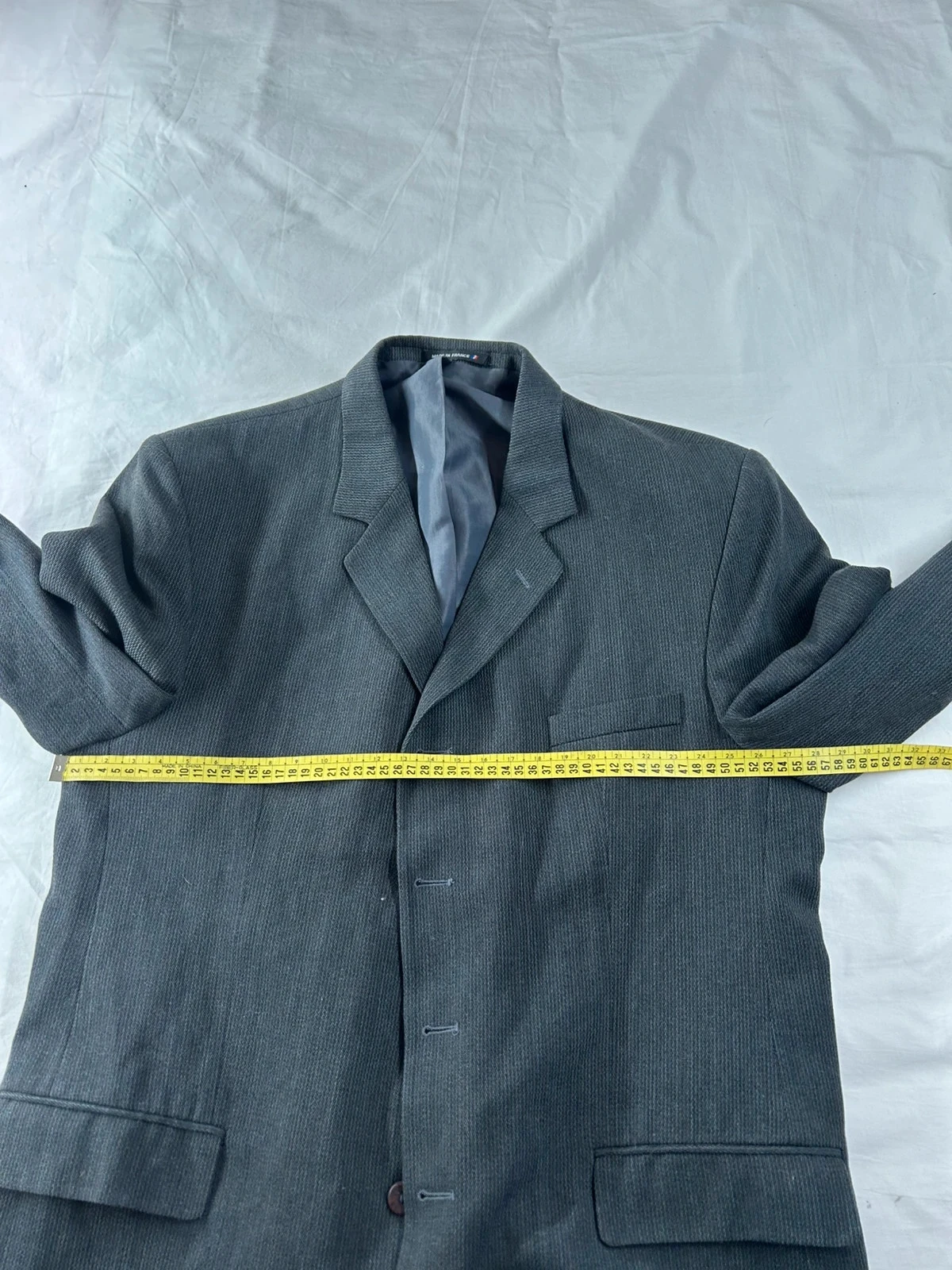Zwarte impasse blazer in kostuumstijl gemaakt in Frankrijk van wol – photo 10